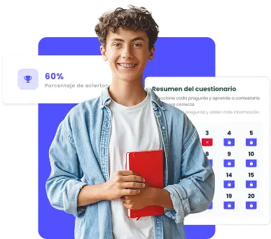 Estudiante usando RedSaber con tablero de resultados