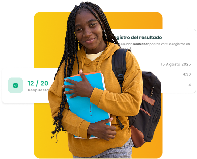 Estudiante satisfecho con sus resultados en RedSaber